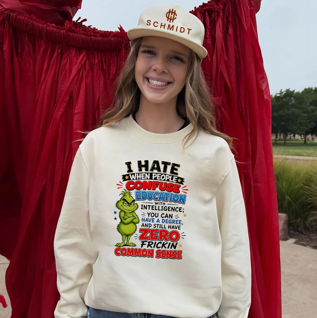 I hate when people confuse education with intelligence you can have a degree Grinch shirt