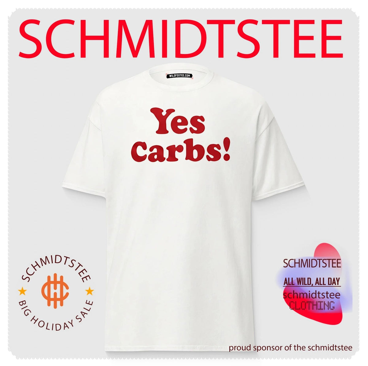Harry wearing Yes Carbs shirt