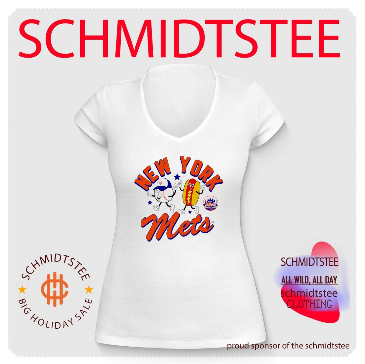New York Mets HotDog Preschool Snack cartoon shirt