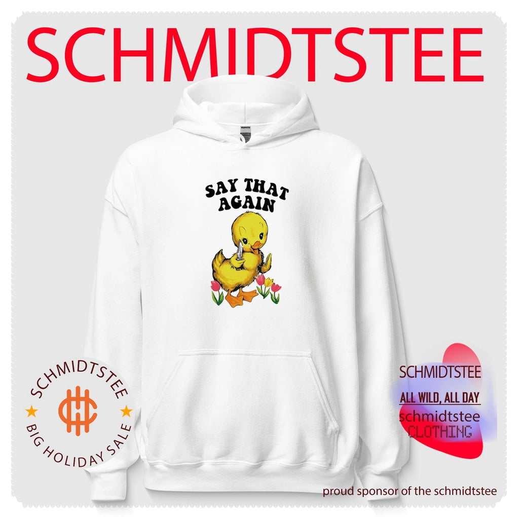 Say that again cartoon duck holding knife shirt
