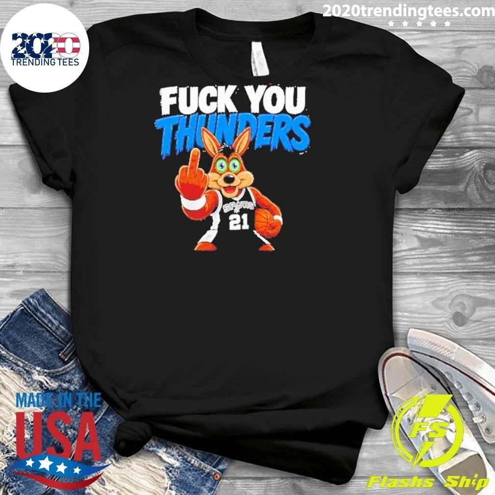 Spurs The Coyote Mascot Middle Finger Fuck You Thunders Shirt