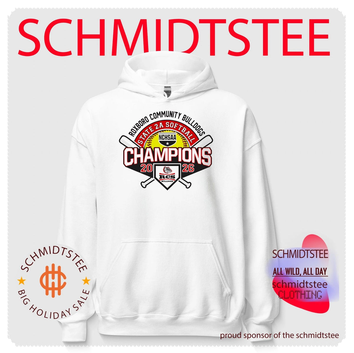 Roxboro Community Bulldogs 2026 NCHSAA State 2A Softball Champions shirt
