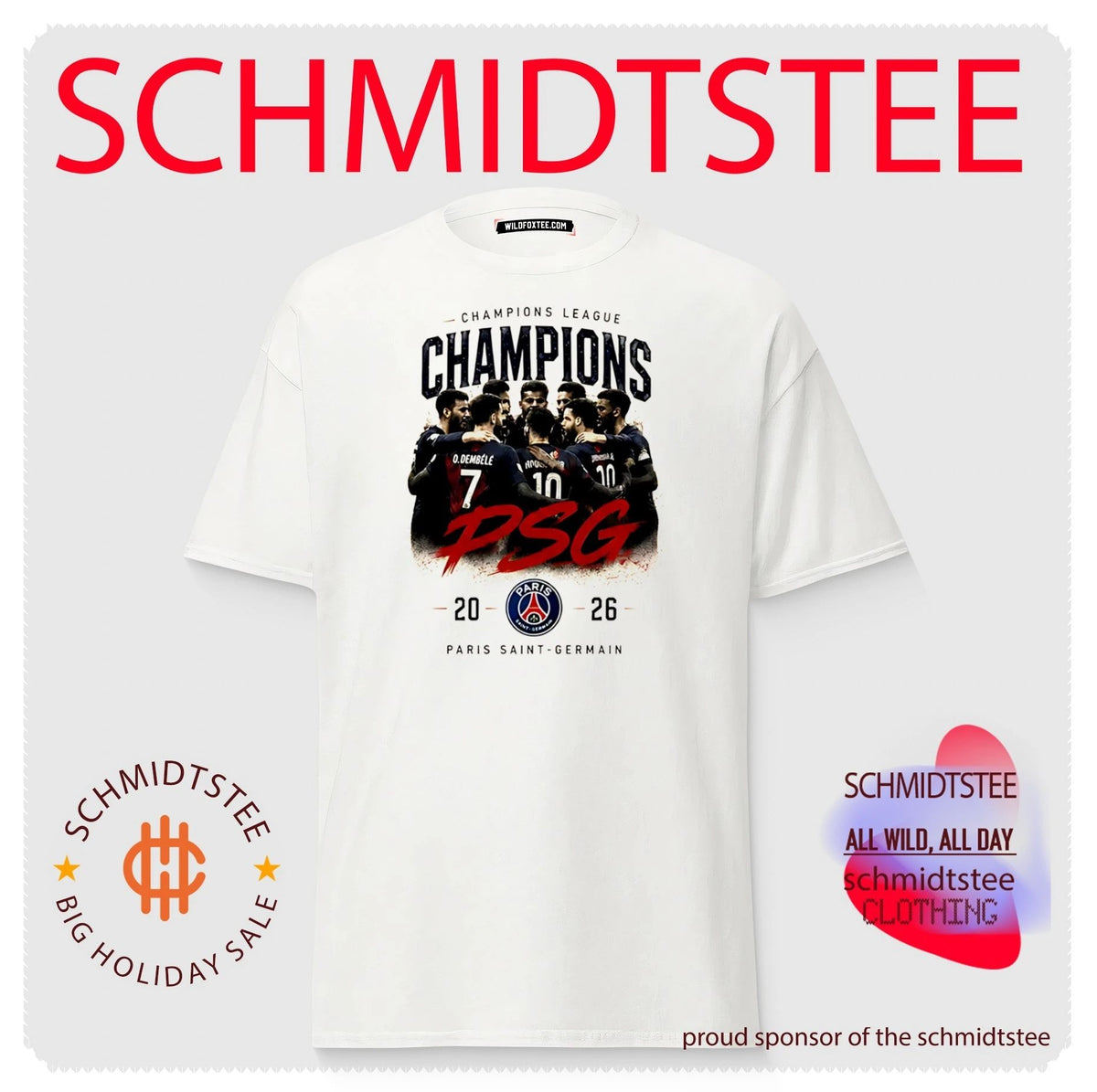 PSG Champions League Champions 2026 graphic shirt