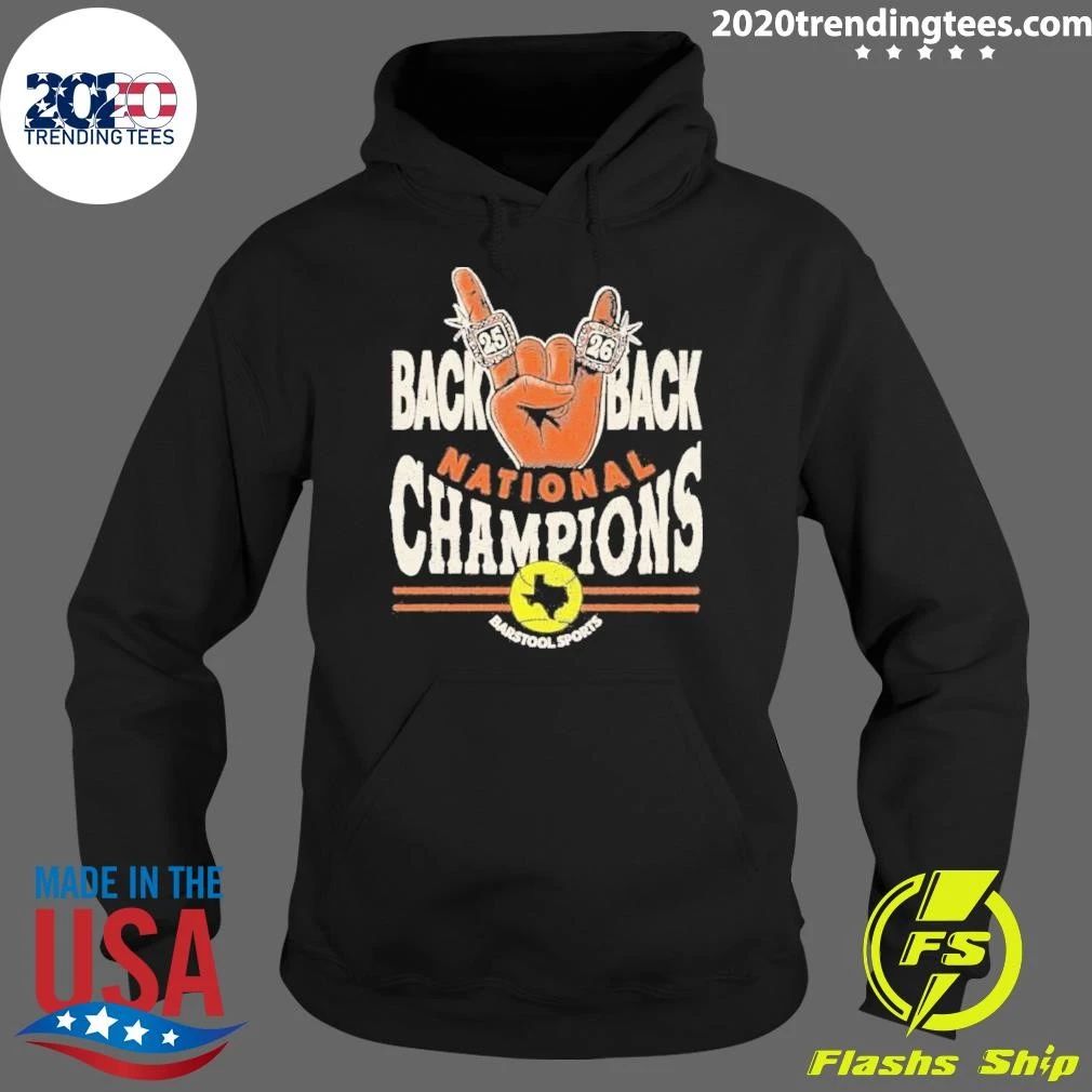 Texas Longhorns Back to Back Softball National Champions Pocket Shirt