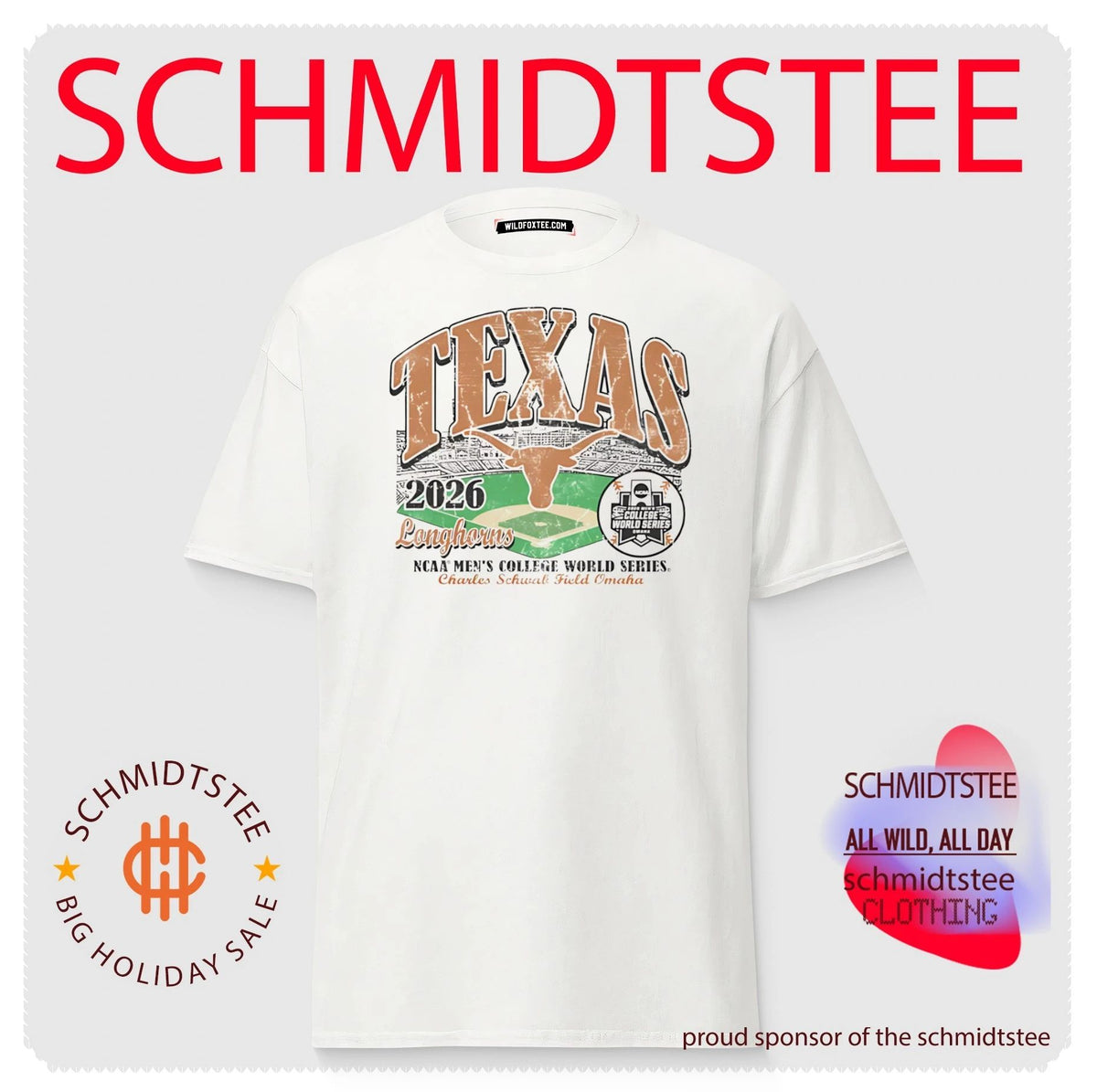 Texas Longhorns 2026 Baseball College World Series Bound Field stadium shirt