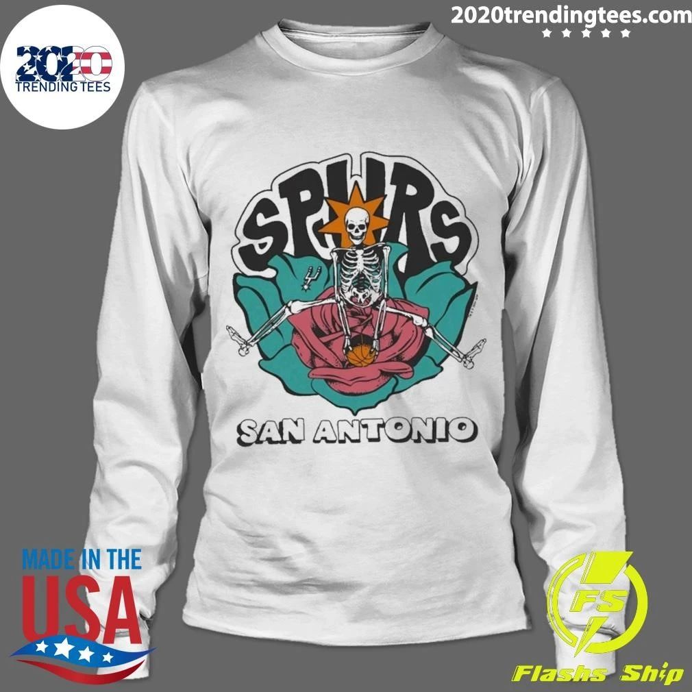 San Antonio Spurs x The Grateful Dead Homage Skeleton Tri-Blend Shirt