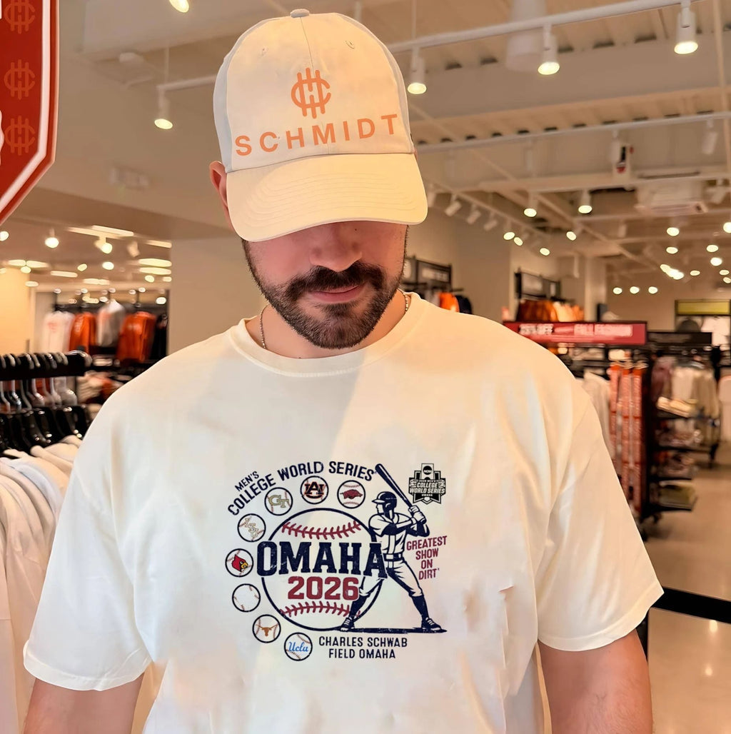 2026 NCAA Men’s College World Series 8-Team Omaha Heat logos shirt