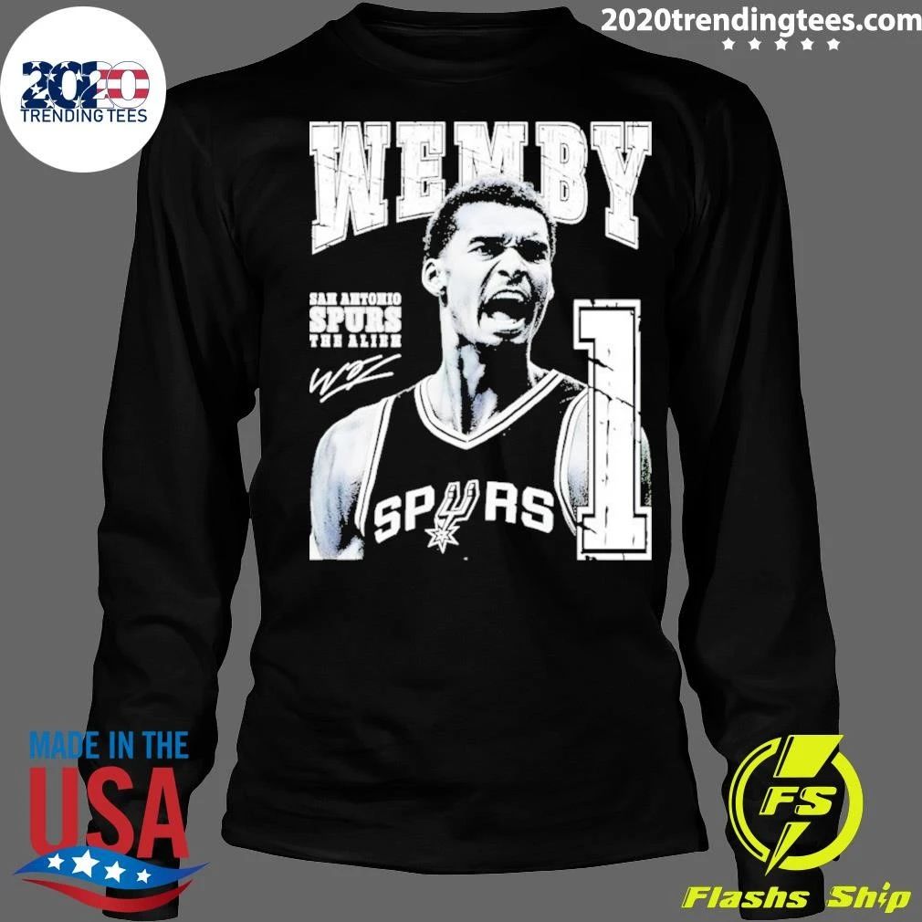 Wembanyama San Antonio Spurs Wemby The Alien 1 Basketball Signature Shirt