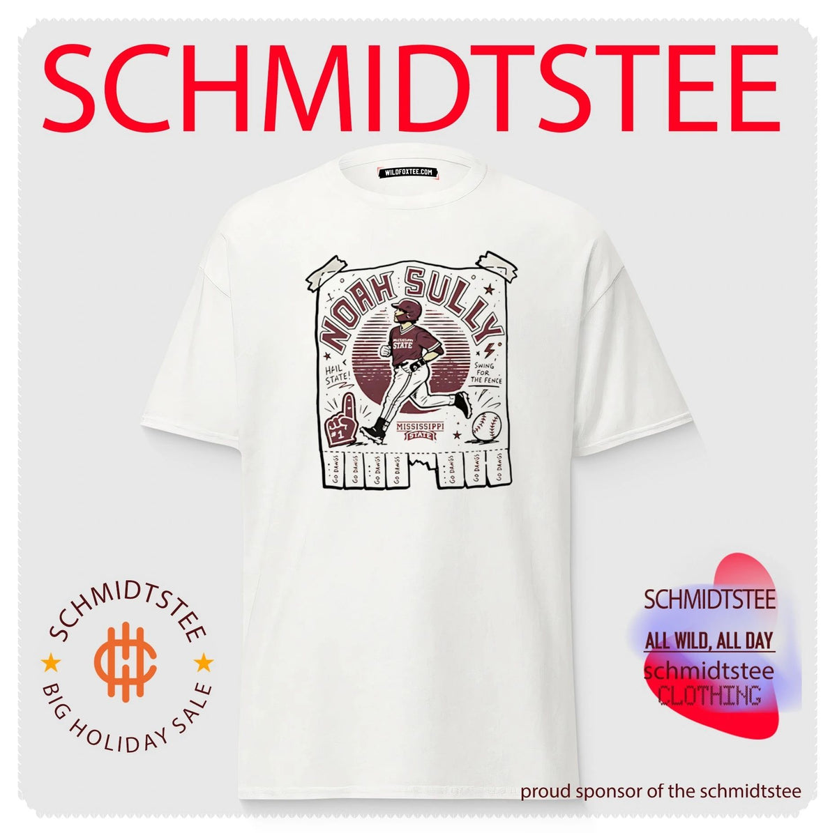 Noah Sullivan Mississippi State Baseball graphic shirt