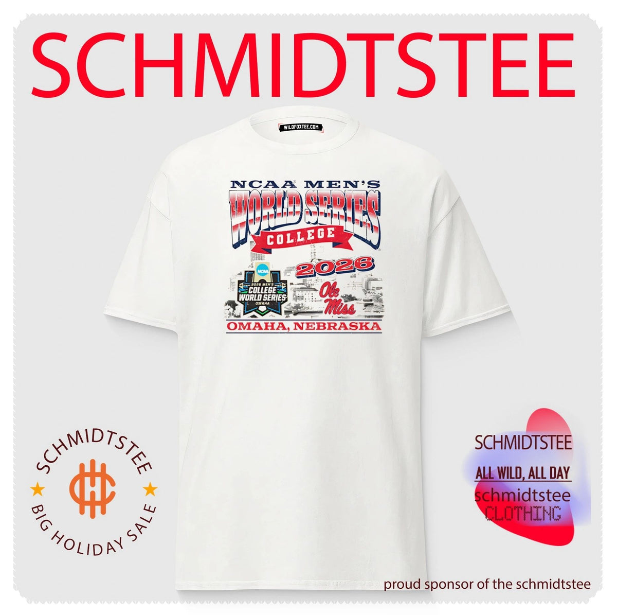 Ole Miss Baseball 2026 Men’s College World Series skyline shirt