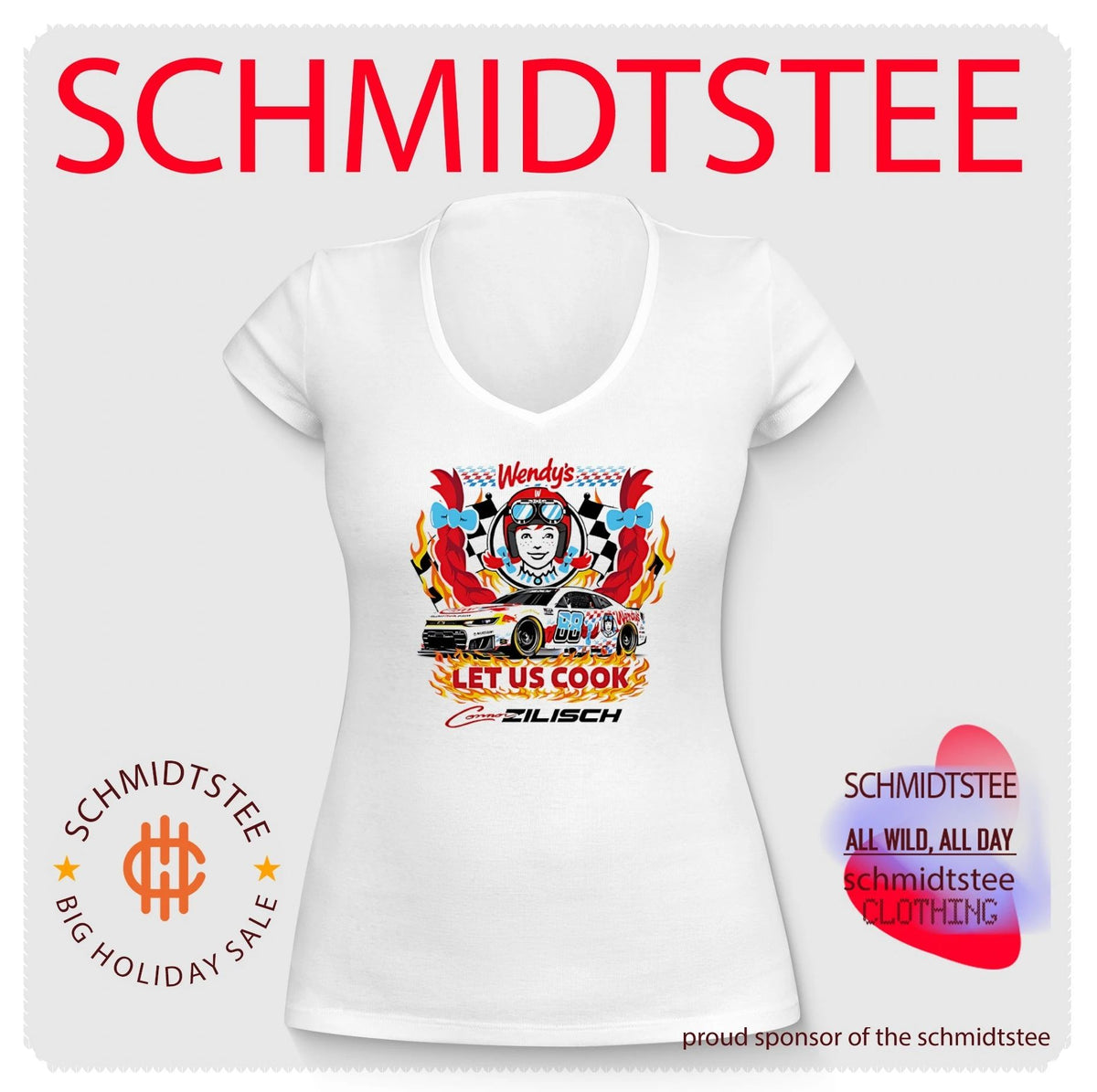 Connor Zilisch x Wendy’s Let us cook race car shirt