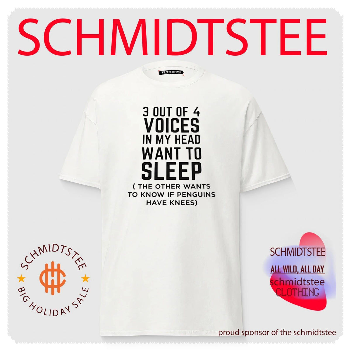 3 Out of 4 Voices in My Head Want to Sleep Penguin Quote shirt