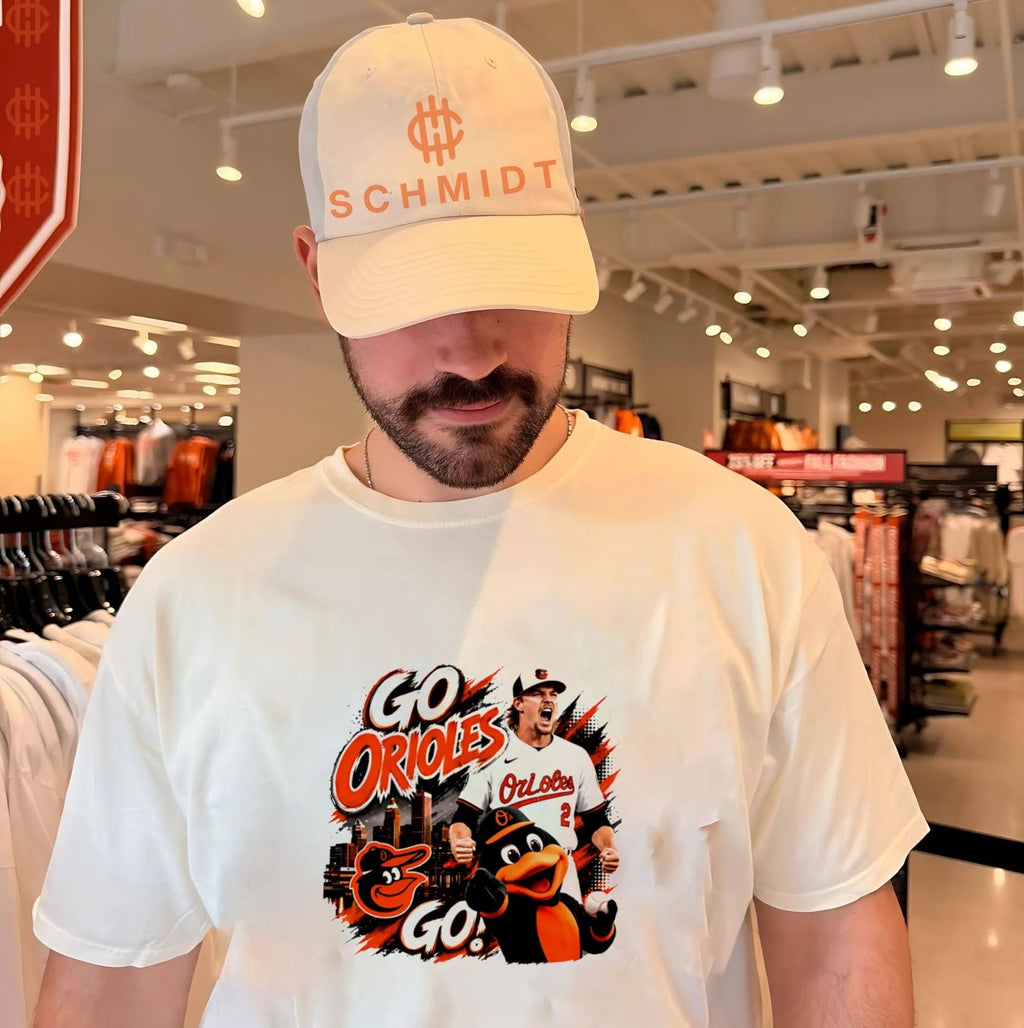 Baltimore Orioles Go Orioles mascot graphic shirt