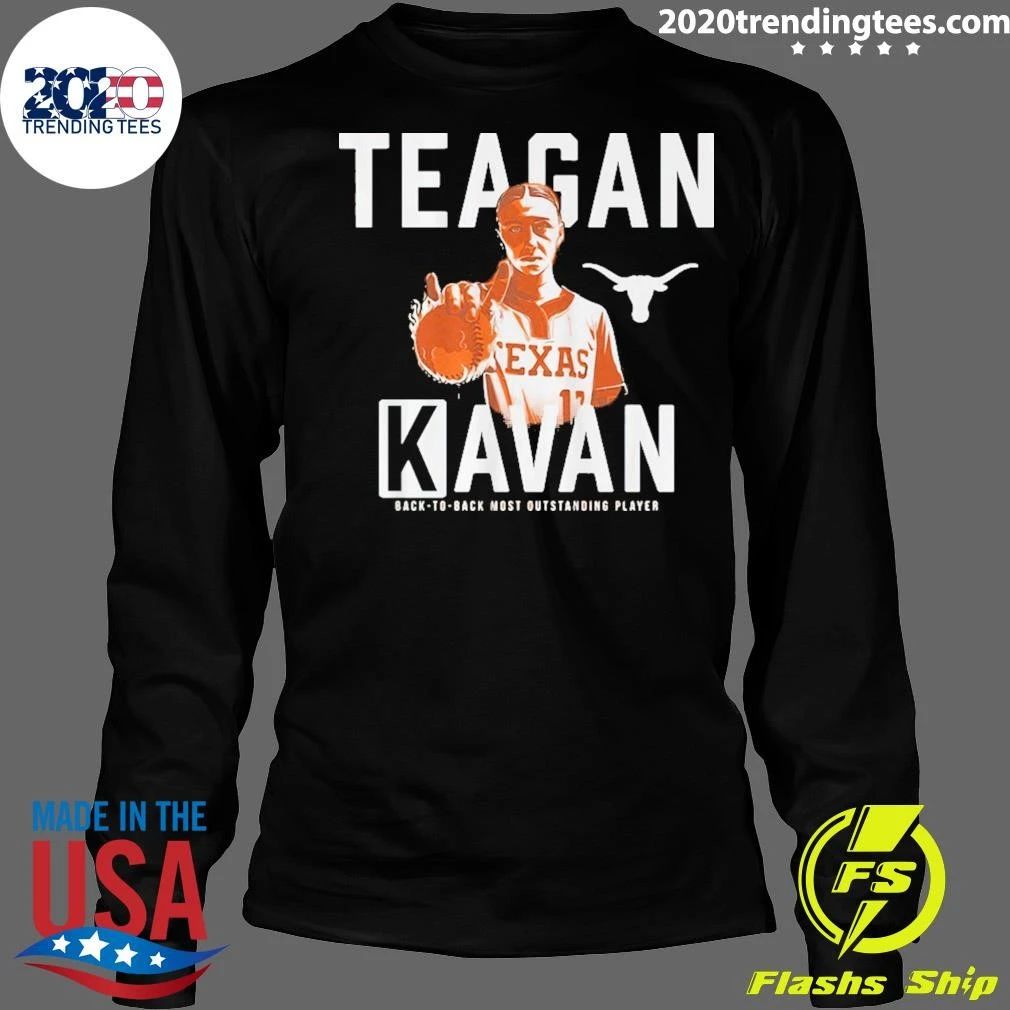 Texas Softball Teagan Kavan K Sign Back-to-back Most Outstanding Player Shirt