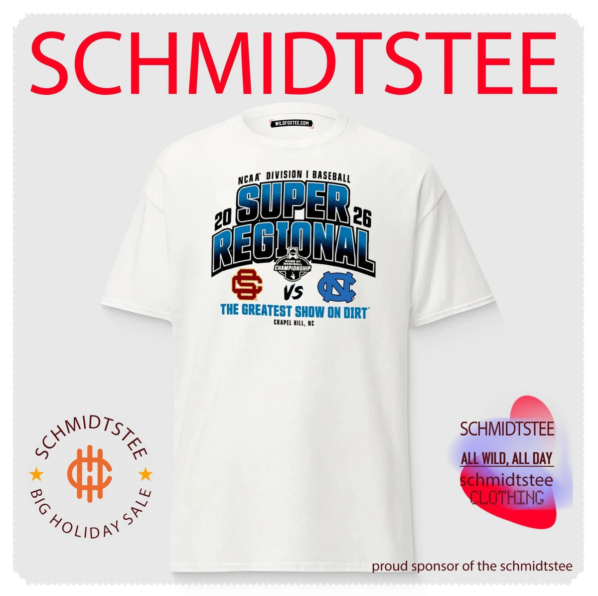 South Carolina Gamecocks vs North Carolina Tar Heels 2026 NCAA Baseball Super Regional The Greatest Show on Dirt shirt