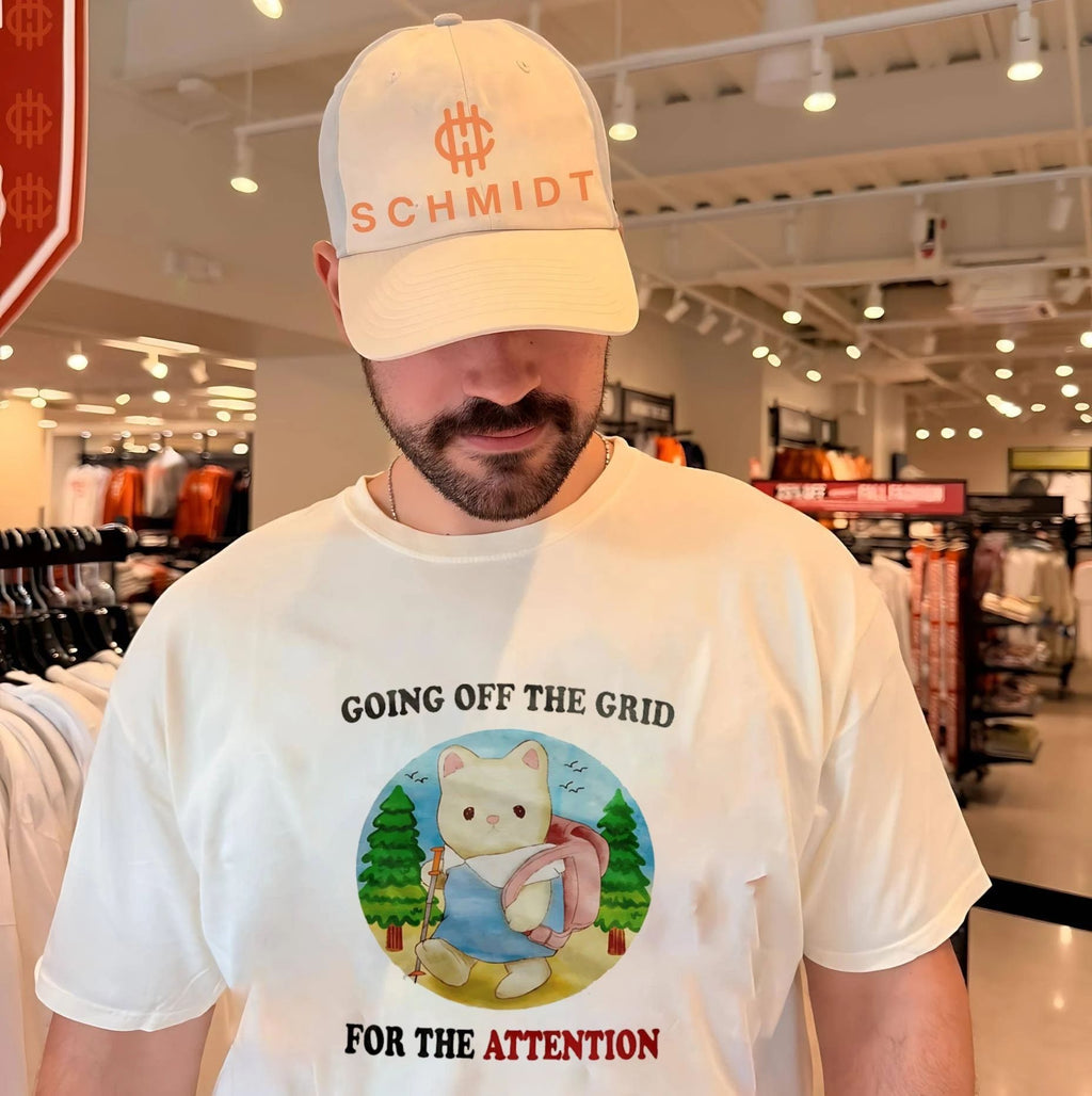 Cat going off the grid for the attention shirt