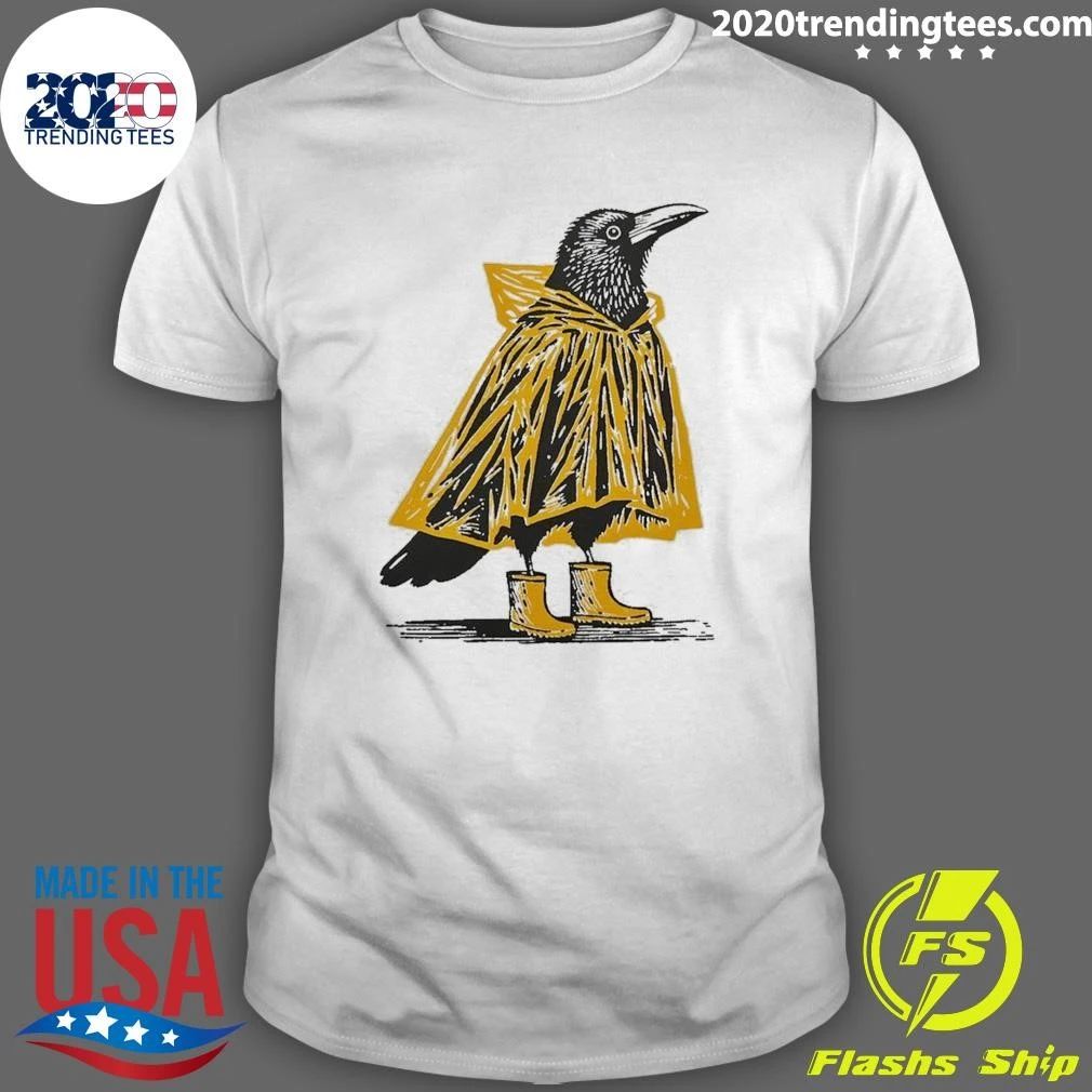 Crow with Coat Illustration Raincoat Shirt