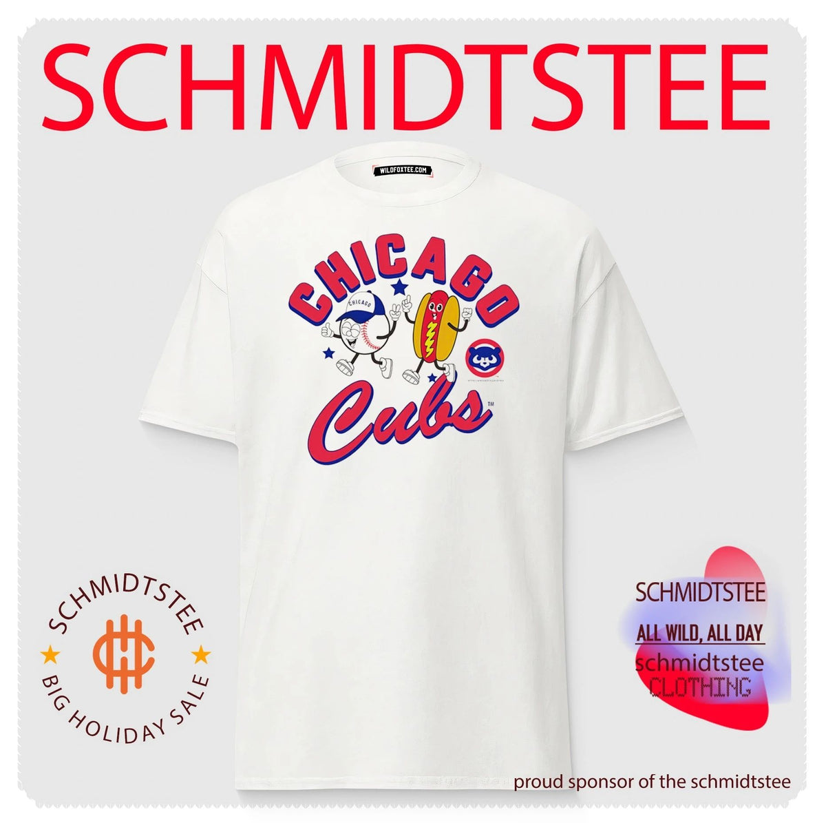Chicago Cubs HotDog Preschool Snack cartoon shirt