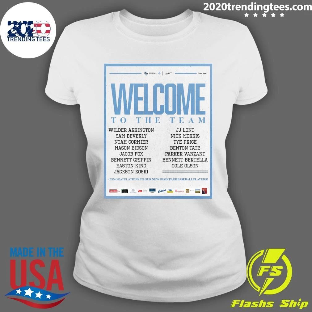 Welcome To The Team Congratulations To Our New Spain Park Baseball Players Shirt