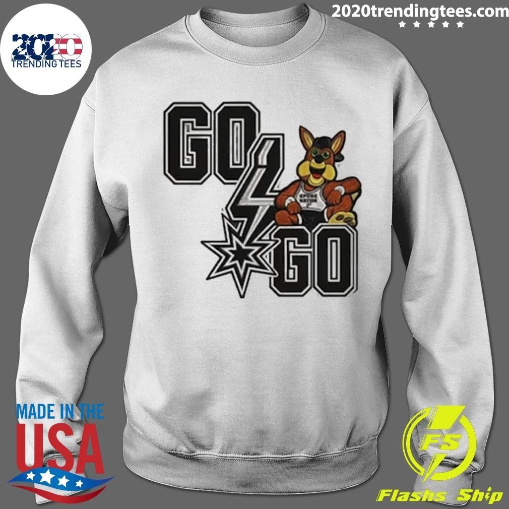 Spurs Coyote Mascot Go Go Text For A Fan Shirt