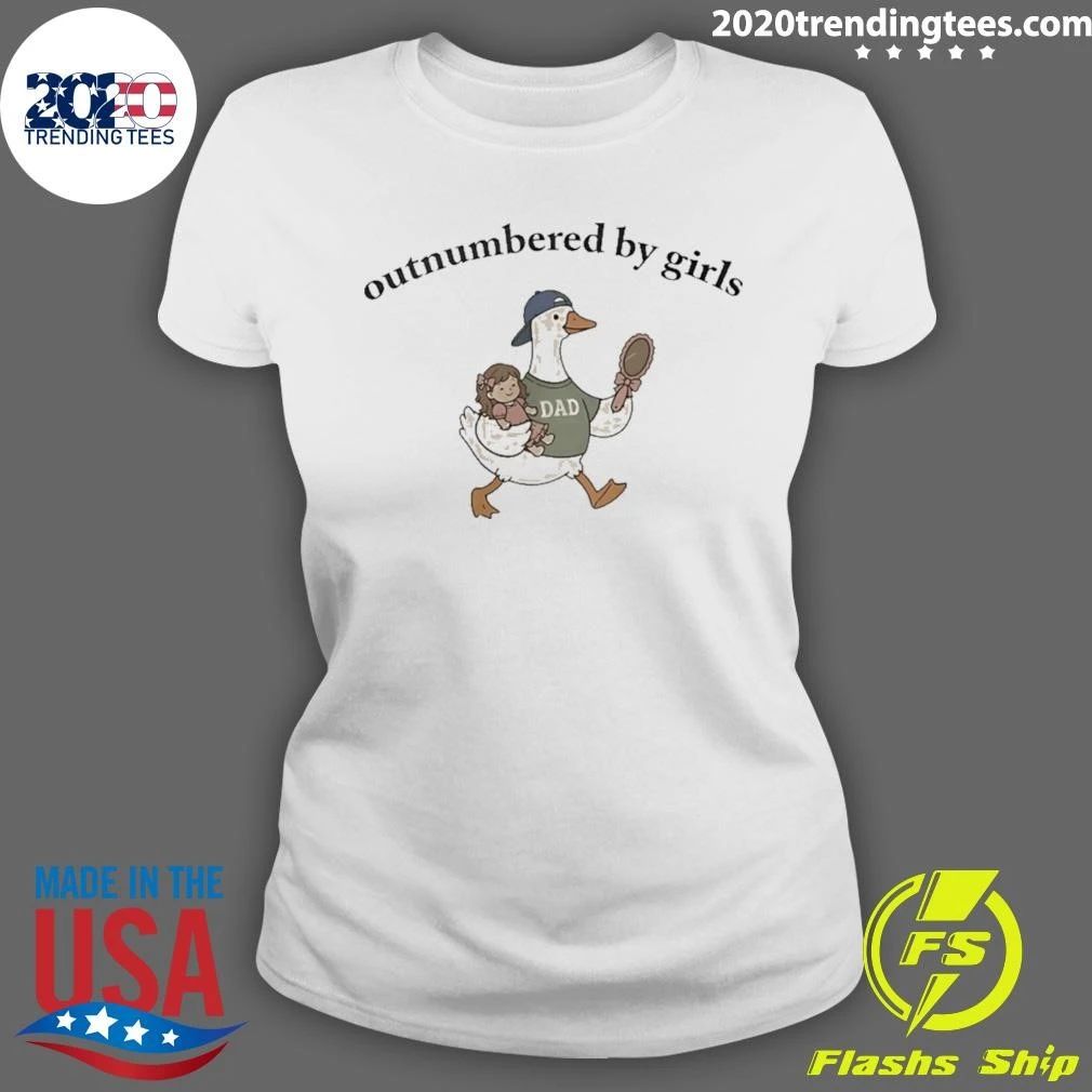 Goose Dad Walk Outnumbered By Girls Shirt