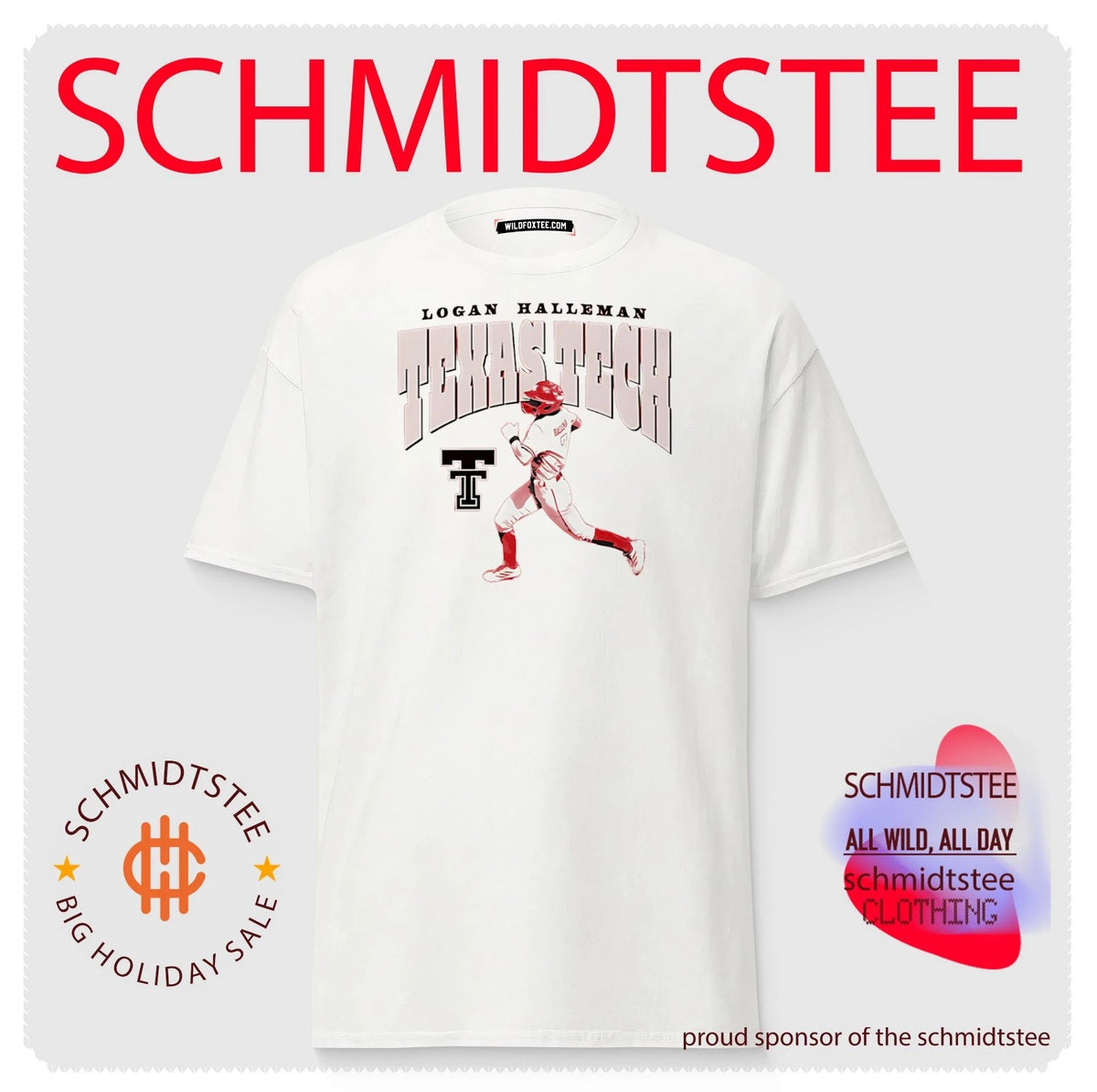 Texas Tech Logan Halleman running pose shirt