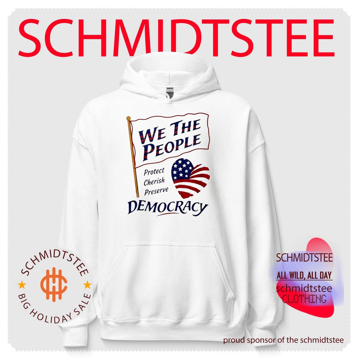 We the People Protect Cherish Preserve Democracy American Heart Shirt