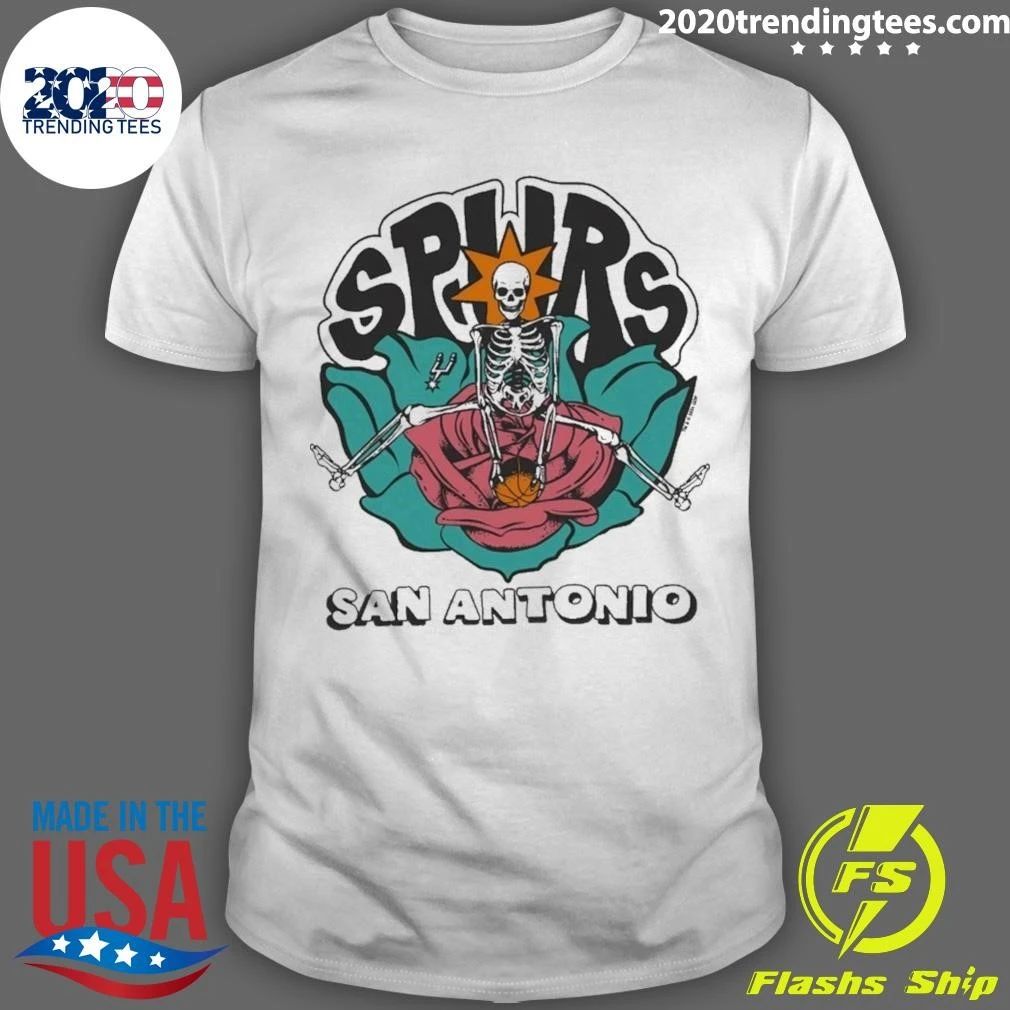 San Antonio Spurs x The Grateful Dead Homage Skeleton Tri-Blend Shirt