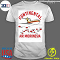 Boeing 727 Continental Air Micronesia Airplane And Route Map Vintage Shirt