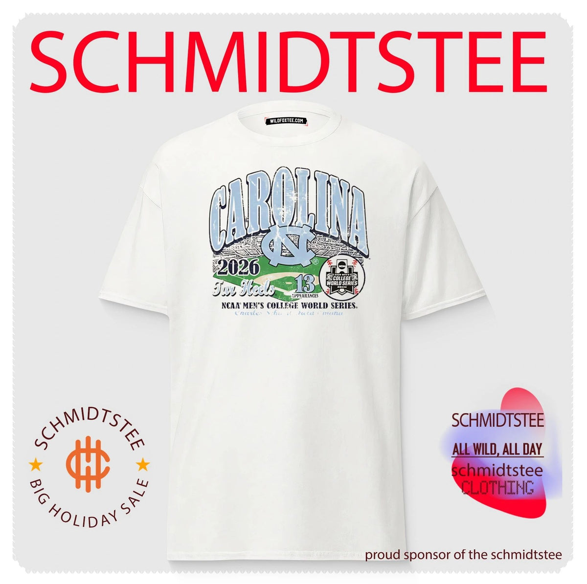 North Carolina Tar Heels 2026 College World Series Bound stadium shirt