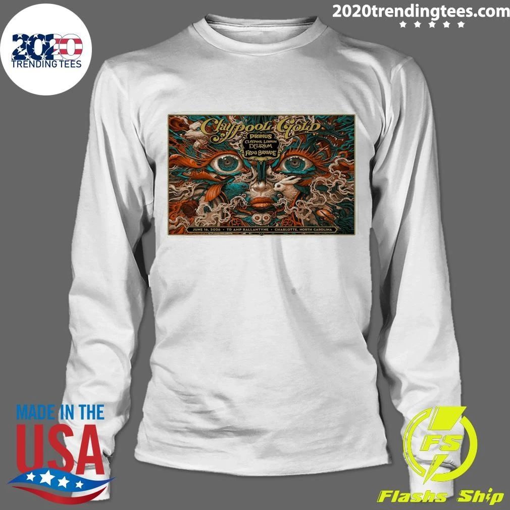 Claypool Gold Primus June 16 2026 TD Amp Ballantyne In Charlotte NC Shirt