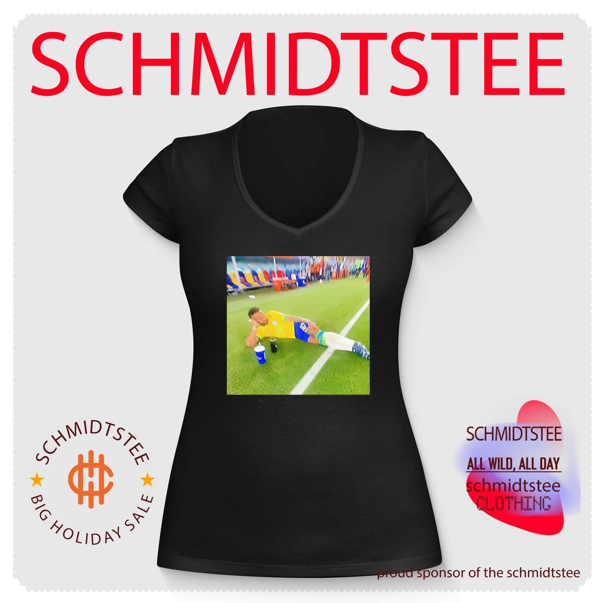 Neymar Jr chilling on pitch World Cup 2026 meme shirt