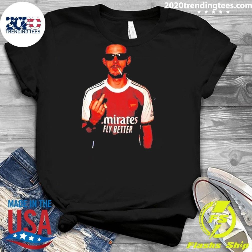 Bukayo Saka Wearing Arsenal Jersey Smoking Shirt