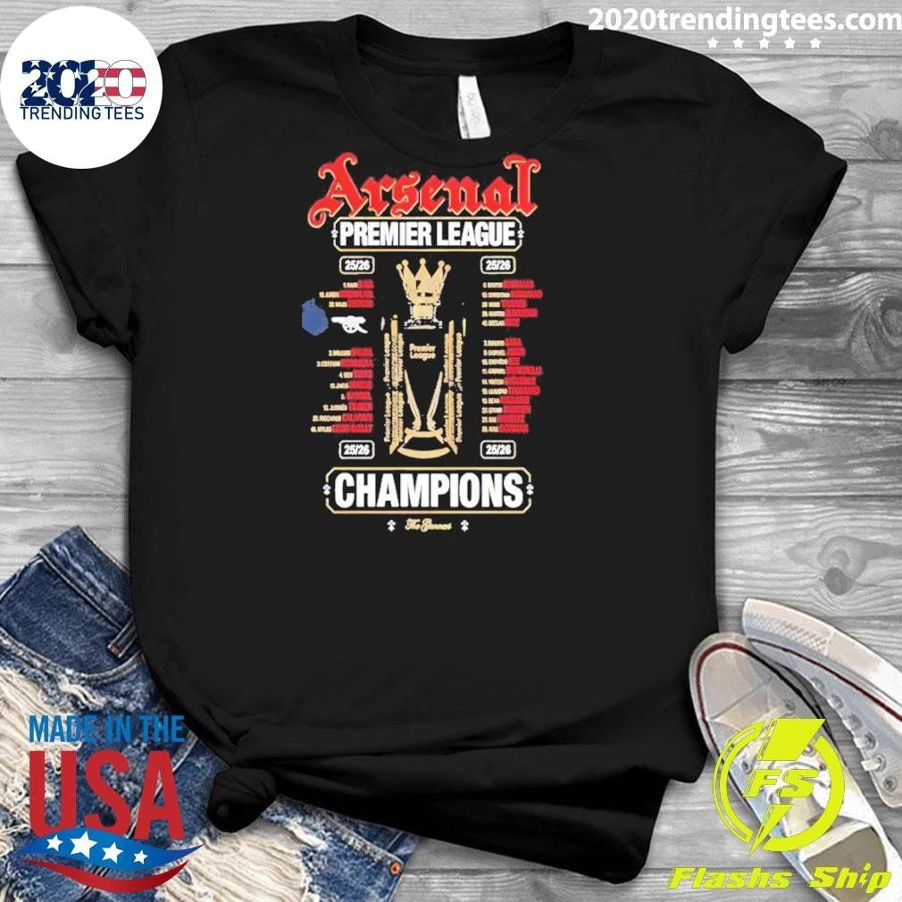 Trophy Arsenal Football Club Premier League The Gunners Arsenal Champions 25 26 Shirt