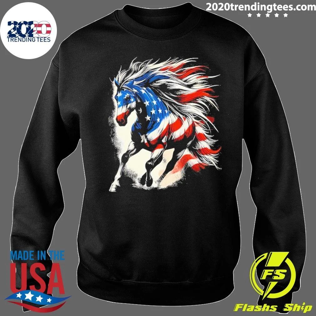 Horse American 4th Of July 2026 Flag USA Shirt