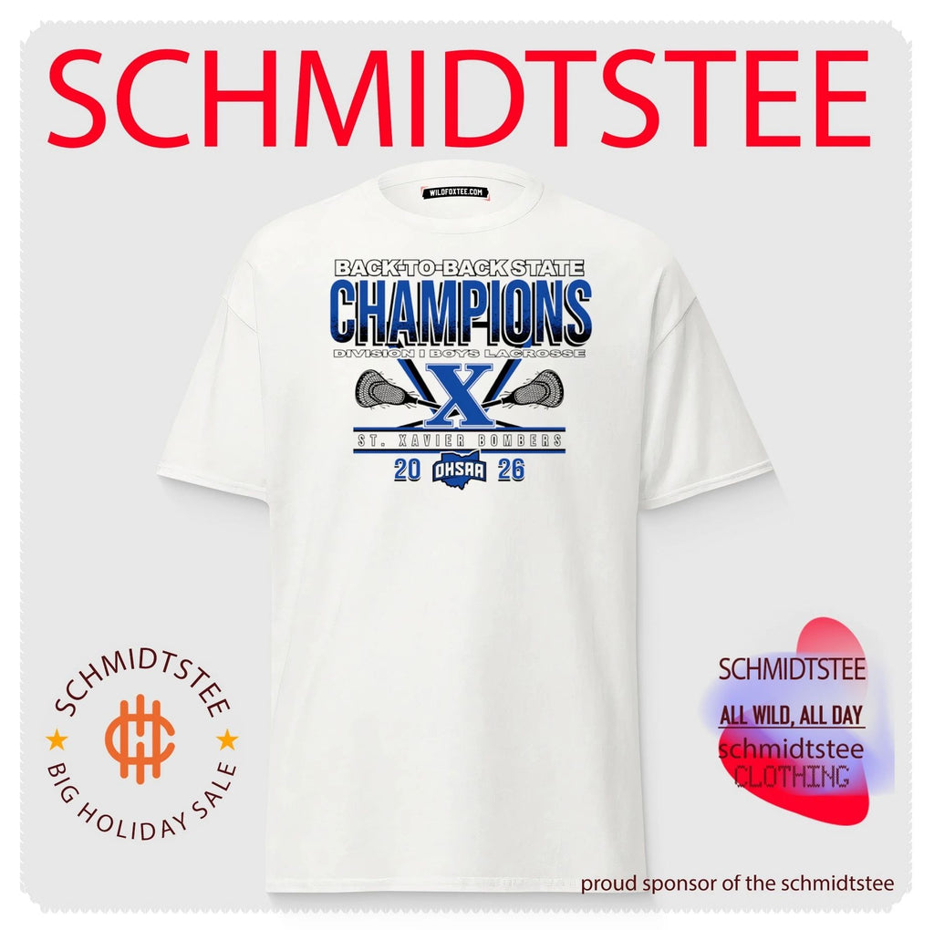 St. Xavier Bombers 2026 OHSAA Boys Lacrosse D1 Back-To-Back State Champions shirt