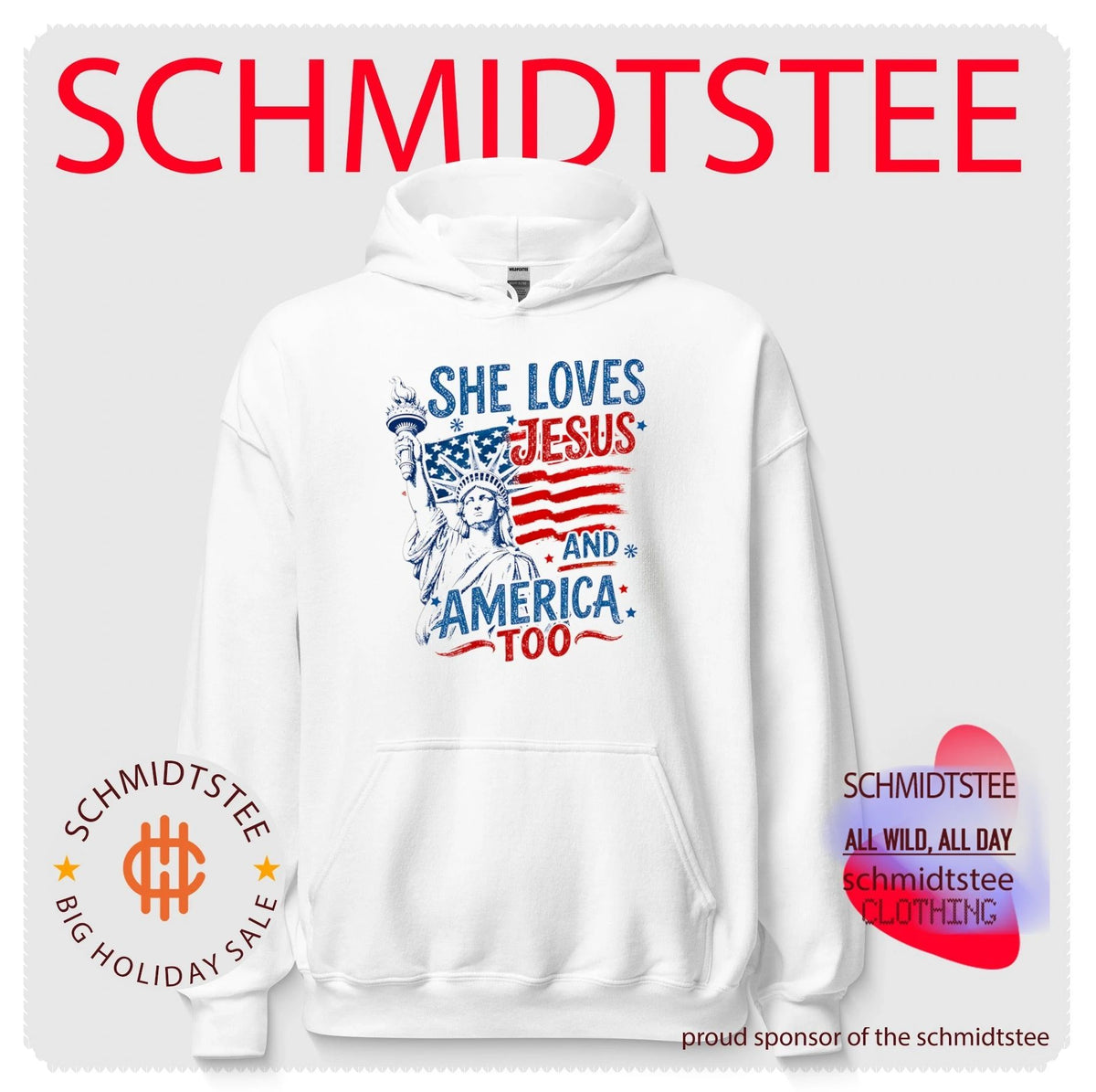 She Loves Jesus and America Too 4th of July Faith shirt