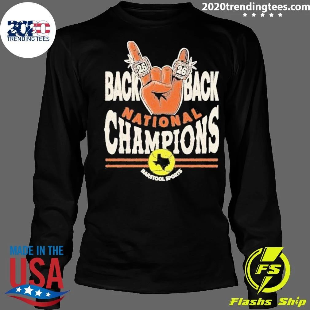 Texas Longhorns Back to Back Softball National Champions Pocket Shirt