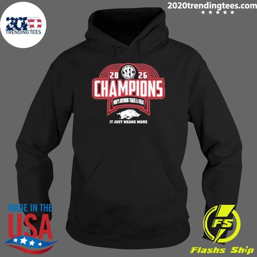 Arkansas Razorbacks 2026 SEC Outdoor Track and Field Champions Celebration Shirt