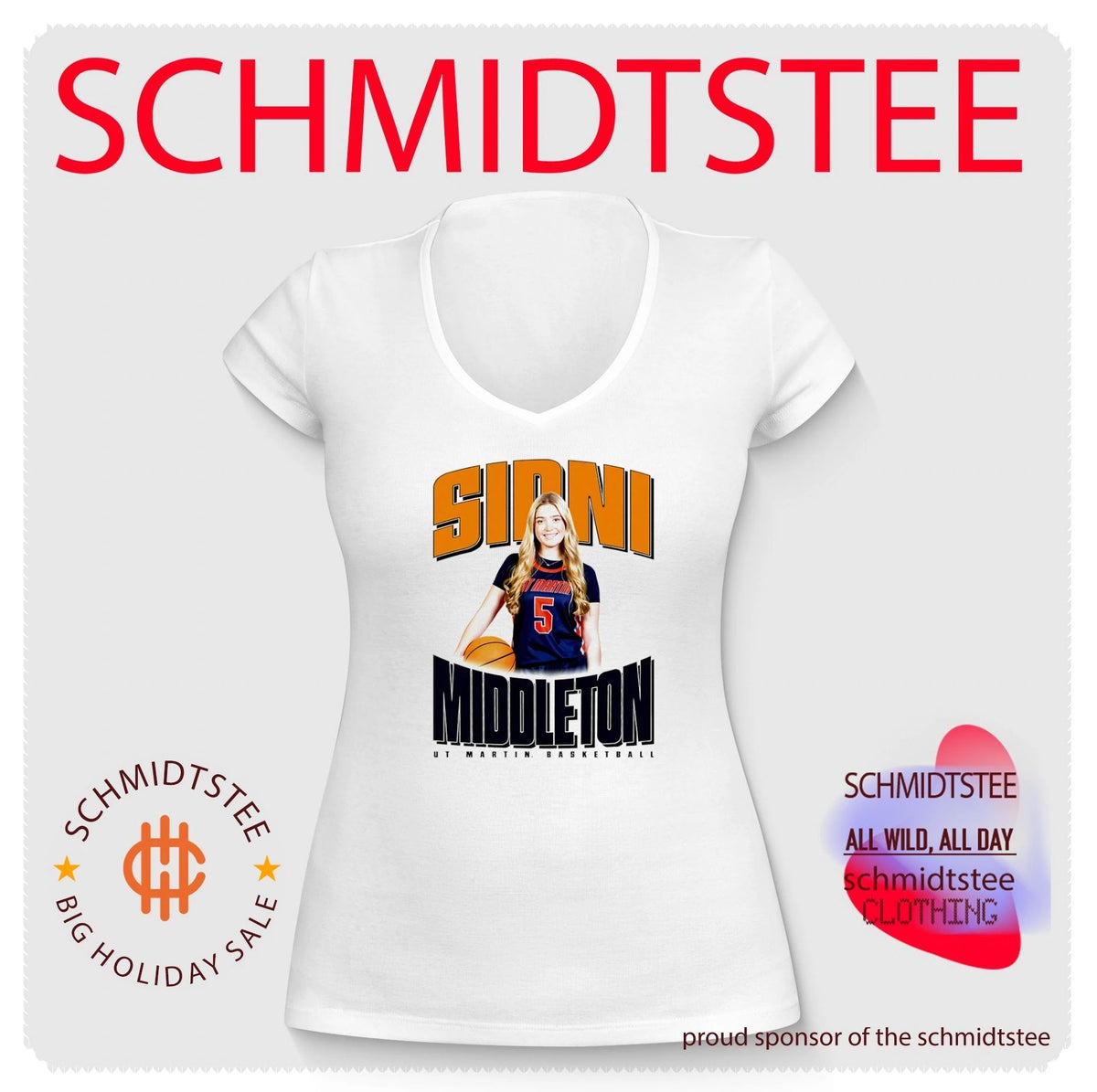 Sidni Middleton UT Martin Basketball Skyhawks shirt