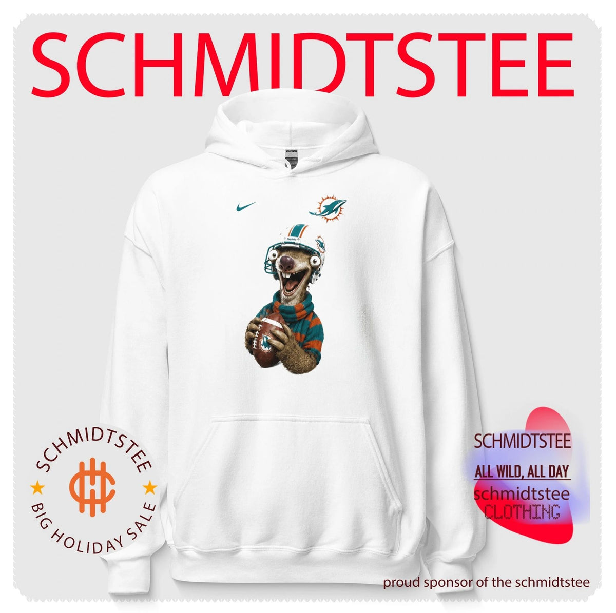 Sid the Sloth Miami Dolphins Football Fan shirt