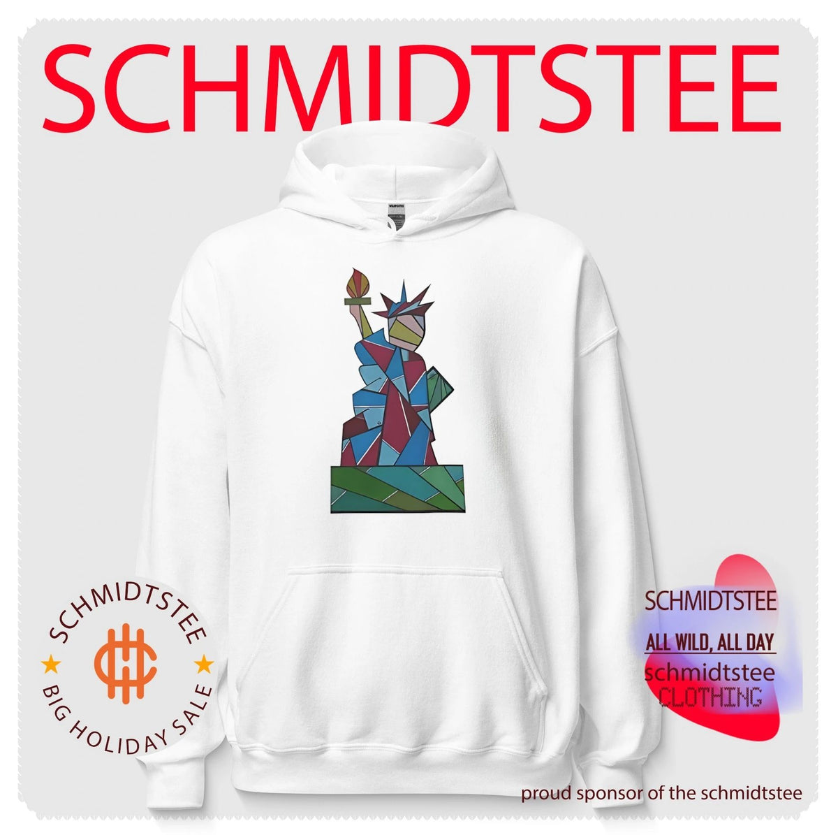 Statue of Liberty geometric stained glass style graphic shirt