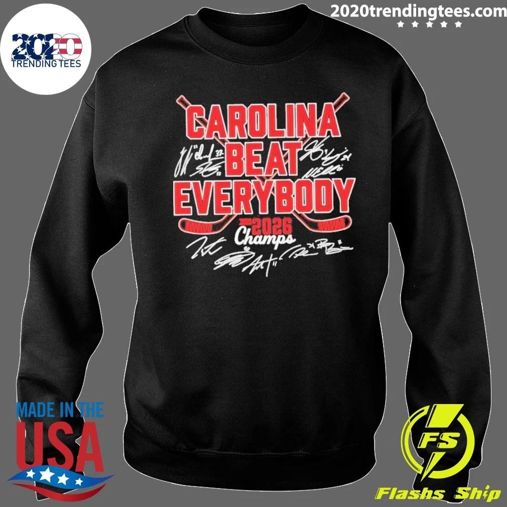 Carolina Hurricanes Beat Everybody 2026 Champions Signatures Shirt