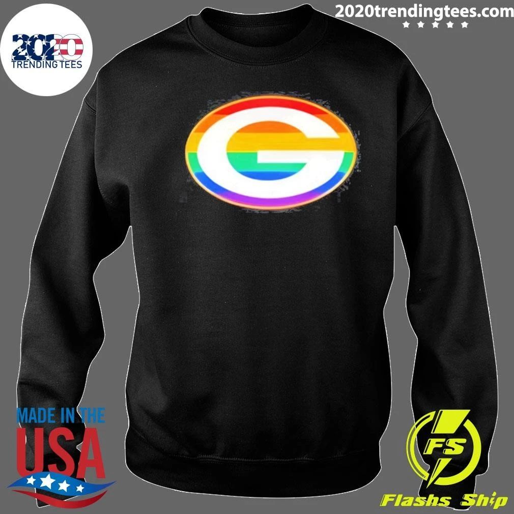 Green Bay Packers Rainbow Pride Fan Gear With G Logo Football Sports Team Shirt