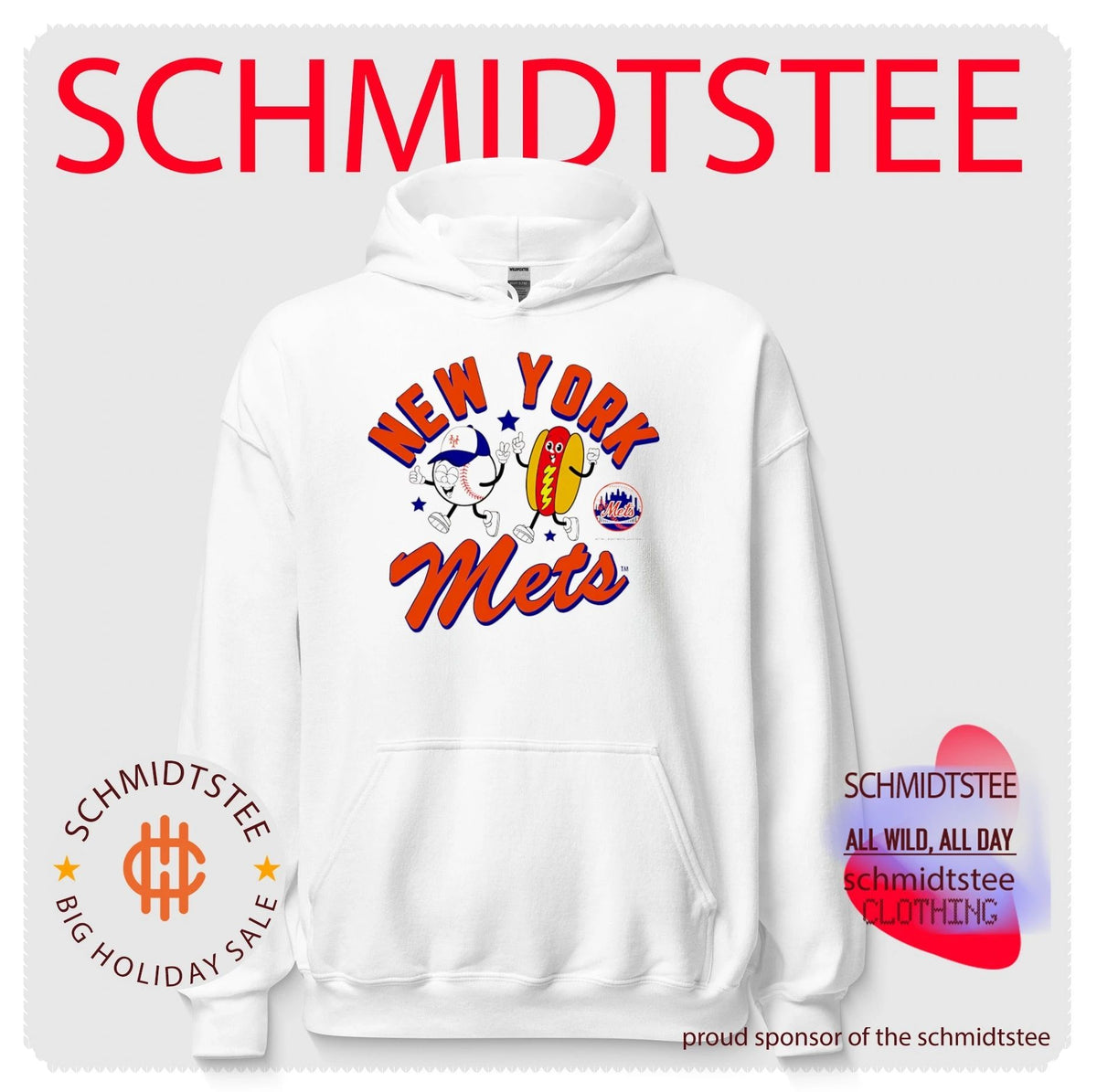 New York Mets HotDog Preschool Snack cartoon shirt