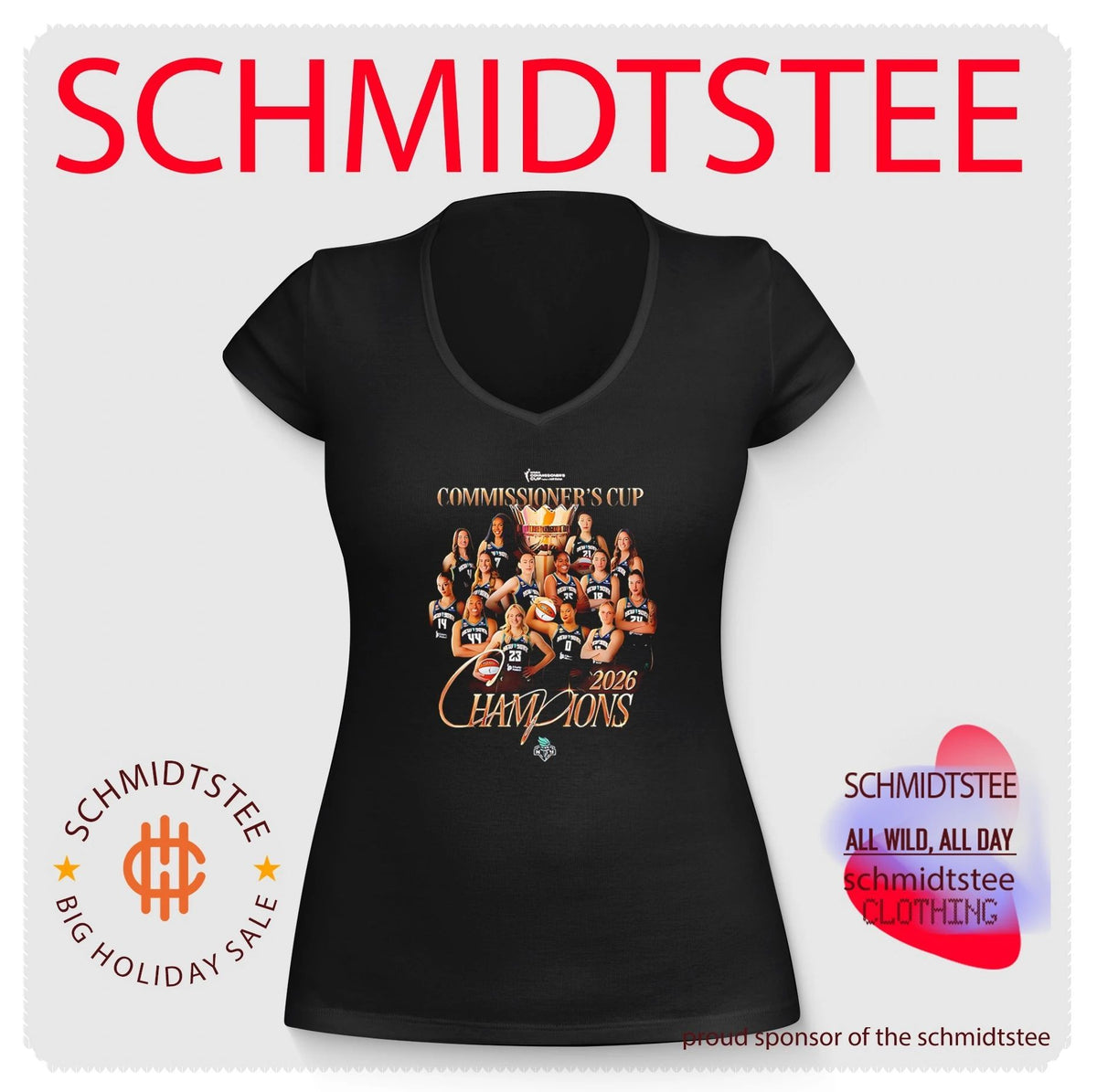 New York Liberty 2026 WNBA Commissioner’s Cup team collage shirt