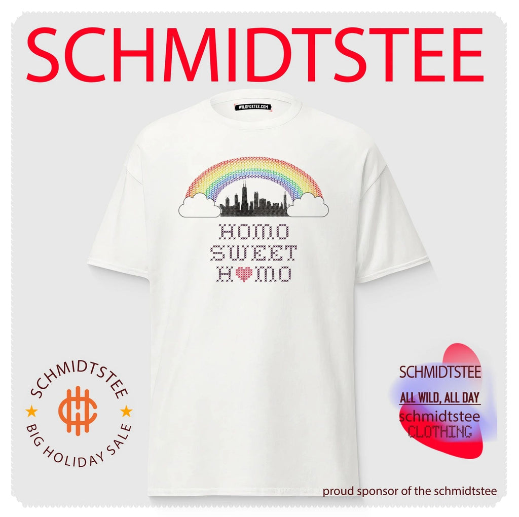 Homo Sweet Homo Pride rainbow skyline shirt