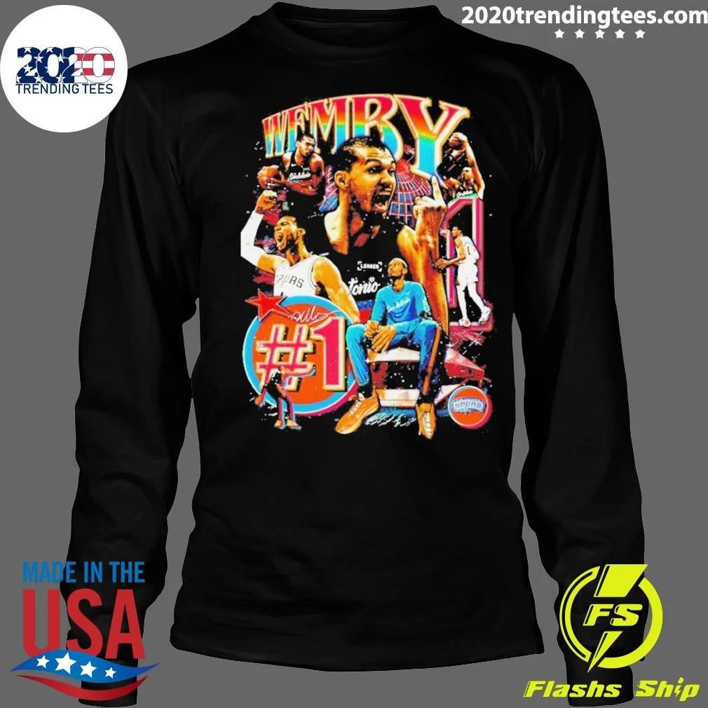 Wembanyama #1 San Antonio Spurs Basketball Nba Graphic Vintage Shirt