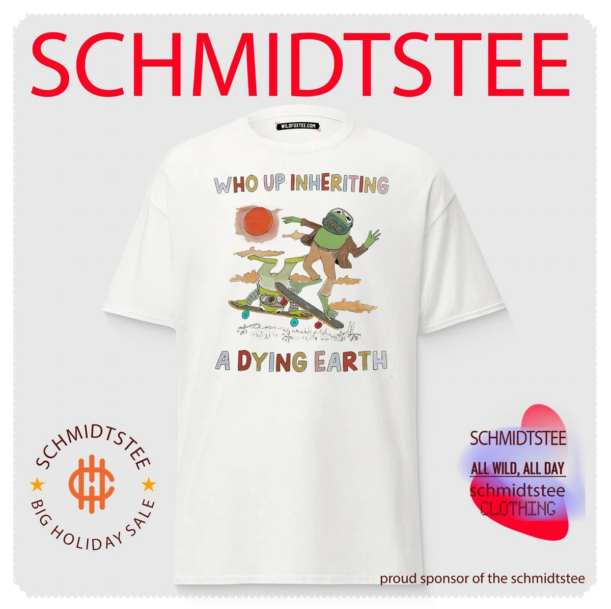 Who Up Inheriting a Dying Earth skating frogs shirt