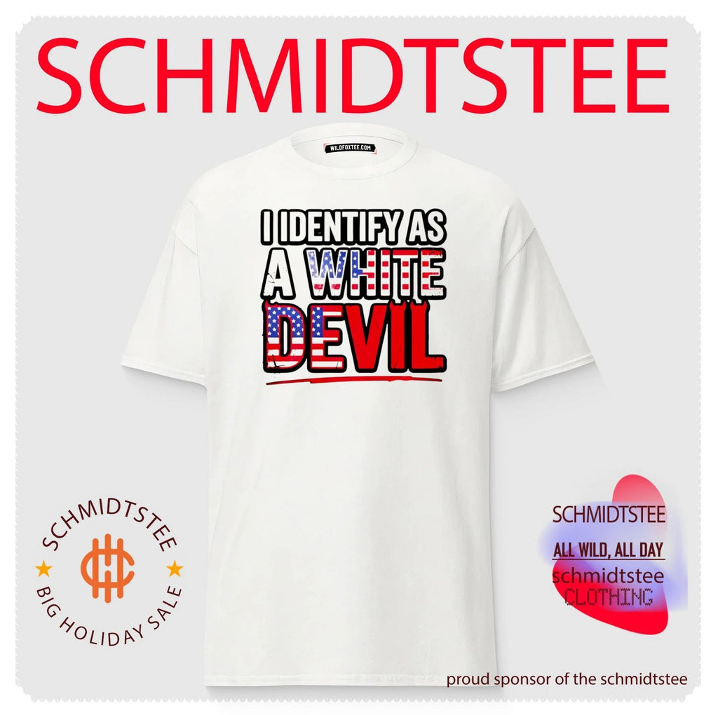 I Identify As A White Devil USA flag shirt